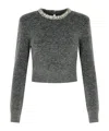 Self-portrait Self Portrait Grey Viscose Blend Sweater In Black
