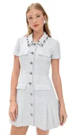Self-portrait Self Portrait Bouclé Mini Dress In Blue