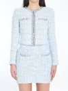 Self-portrait Blue Check Jacket In Blue