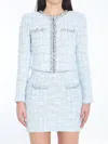 Self-portrait Blue Check Jacket In Blue