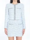 Self-portrait Blue Check Jacket In Blue