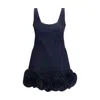Self-portrait Short Blue Dress With Floral Applique Self Portrait