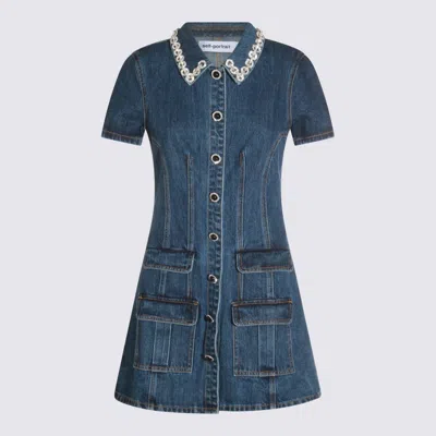 SELF-PORTRAIT BLUE COTTON DRESS