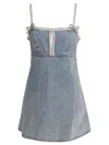 Self-portrait Blue Cotton Dress In Multi
