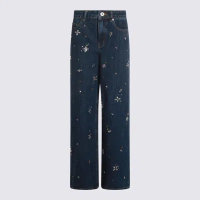SELF-PORTRAIT BLUE COTTON JEANS