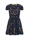 Self-portrait Self Portrait Women Blue Cotton Poplin Mini Dress With Bow Motif In Blue