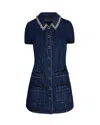 Self-portrait Mini Abito In Denim Blue In Blue