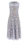 Self-portrait Blue Fine Lace Pearl Midi Dress In Blue