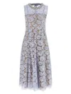 Self-portrait Blue Fine Lace Pearl Midi Dress