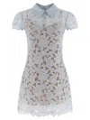 Self-portrait Blue Guipure Lace Mini Dresses Light Blue In Blue