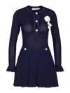 Self-portrait Self Portrait Women Perforated Knit Short Dress With Removable Lace Brooch
