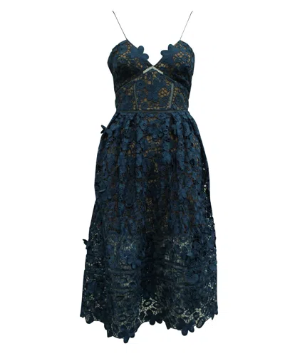 Self-portrait Blue Lace Cocktail Dress
