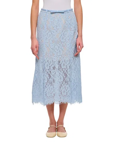 Self-portrait Lace Midi Skirt In Blue