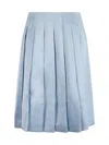 Self-portrait Satin Midi Skirt In Blue
