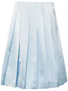 Self-portrait Satin Midi Skirt In Blue