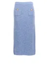 Self-portrait Self Portrait 'blue Soft Knit Midi' Skirt In Blue