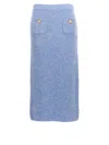 Self-portrait Self Portrait Long Skirt In Alpaca Blend Women In Blue