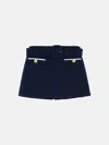 Self-portrait Blue Wool Blend Shorts In Blue