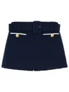 Self-portrait Navy Boucle Culotte Skirt In Blue