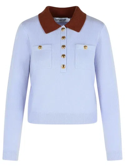 Self-portrait Blue Wool Blend Sweater