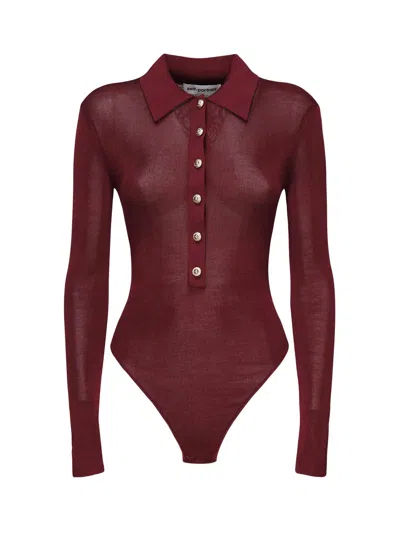 SELF-PORTRAIT BODY IN BORDEAUX VISCOSE