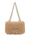 Self-portrait Raffia Bow Charm Shoulder Bag