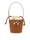 Self-portrait Bow-embellished Bucket Bag In Brown
