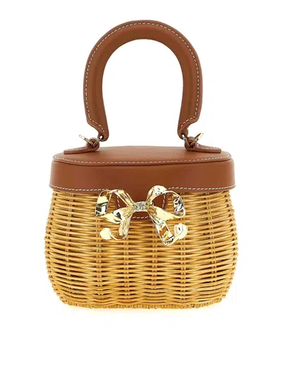 Self-portrait Rattan Bow Basket Handbag