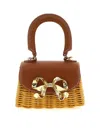 Self-portrait Rattan Micro Bow Handbag