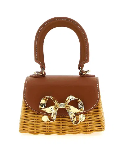 Self-portrait Rattan Micro Bow Handbag