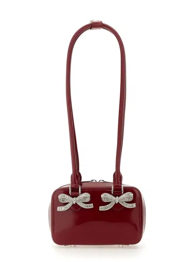 Self-portrait Bordeaux Leather Shoulder Bag In White