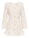 Self-portrait Self Portrait Pastel Boucle V Neck Mini Dress In Multicolour