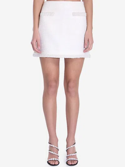 Self-portrait Boucl Mini Skirt In Ivory