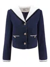 Self-portrait Boucle Jacket With Contrasting Neckline In Animal Print