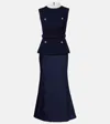 Self-portrait Self Portrait Navy Boucle Sleeveless Midi Dress In Blue