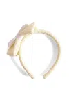 Self-portrait Bouclé Bow-detail Headband In Neutral