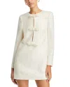 Self-portrait Cream Boucle Diamante Bow Mini Dress Cream In Cream