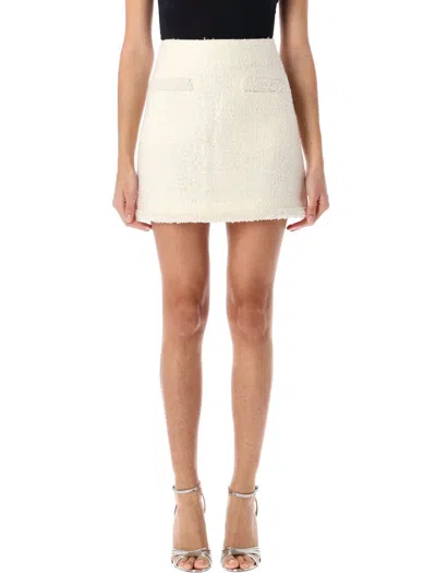Self-portrait Boucle Cream Mini Skirt In Neutral