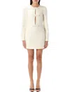 Self-portrait Tailored Bow Mini Dress In Cream