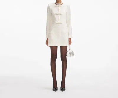 Self-portrait Boucle Diamante Mini Dress In Cream