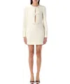 Self-portrait Tailored Bow Mini Dress In White