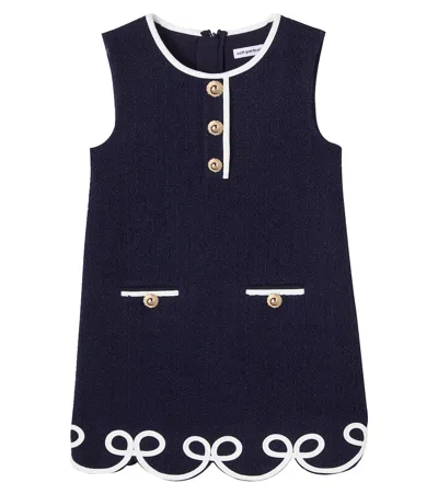 Self-portrait Kids' Bouclé Dress In Blue