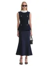 Self-portrait Self Portrait Navy Boucle Sleeveless Midi Dress