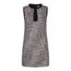 Self-portrait Black Sequin-embellished Boucl-tweed Mini Dress In Black