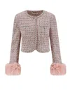 Self-portrait Self Portrait Crystal-embellished Tweed Jacket In Multi