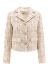 Self-portrait Bouclé Fabric Blazer With Sewuins