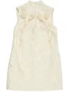 Self-portrait Bouclé Flower-motif Mini Dress In Neutrals
