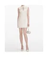 Self-portrait Mini Dress With Floral Pattern In Nude