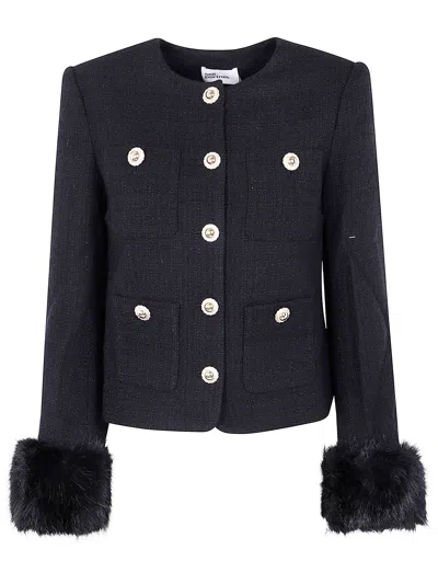 SELF-PORTRAIT SELF-PORTRAIT BOUCLE FUR CUFF JACKET