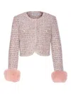Self-portrait Self Portrait Crystal-embellished Tweed Jacket In Multi